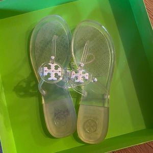 Tory Burch Mini Miller Jelly Thong Sandal, size 7, clear